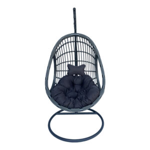 Cungo Argos The Classic swing nest with anthracite metal base - pe rattan in grey color 125x105x195cm