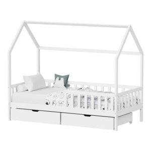 370 000014 1 Montessori style Piccolo children's bed with storage space Argos The Classic white shade pine wood 90x190cm