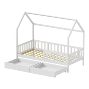 370 000014 3 Montessori style Piccolo children's bed with storage space Argos The Classic white shade pine wood 90x190cm