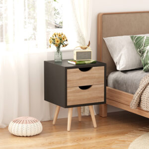 Selma bedside table Argos The Classic in black-sonoma color 29.7x29.7x45cm
