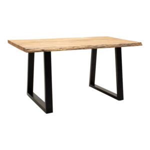 Miles Argos The Classic table solid acacia wood thickness 3.7-4cm in natural shade with black metal legs 200x96x76cm
