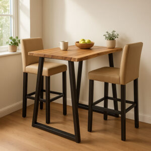 372 000011 Felasia Argos The Classic console solid acacia wood thickness 3.7-4cm in natural shade with black metal legs 120x45x78cm