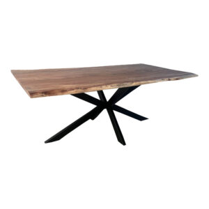 Lenoua Argos The Classic table solid acacia wood thickness 3.7-4cm in natural shade with black metal legs 200x100x76cm
