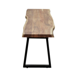 372 000014 3 Miles Slim Argos The Classic bench solid acacia wood in natural shade with black metal legs 160x40x45cm