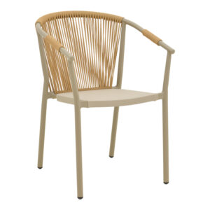 Convince aluminum armchair Argos The Classic stackable with brown frame-textilene-pe rattan 56x63x82cm
