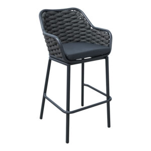 Zuki Argos The Classic aluminum bar stool stackable with gray frame and cushion 55x54x109cm