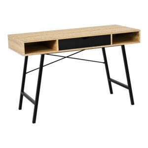 Office desk Yamin Argos The Classic in oak color with black metal legs 120x48x76cm