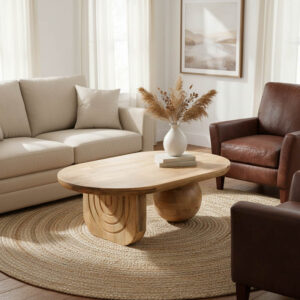 Coffee table Kane Argos The Classic solid acacia wood in natural color 110x72x38cm