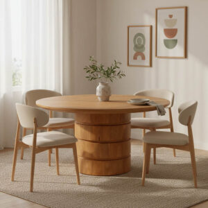 Charmy table Argos The Classic solid mango wood in natural shade D130x76cm