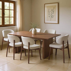 Dining table set Eleganza-Siena Argos The Classic set of 7 pieces mdf in walnut shade 180x99x75.8cm