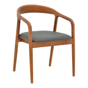 Hogie armchair Argos The Classic rubberwood walnut-black pu cushion 61x60x76cm