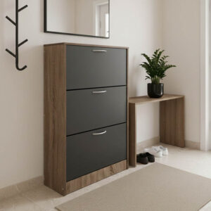 Shoe rack Savaz Argos The Classic in oak-anthracite 60x24x114cm