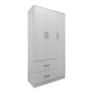Three-door wardrobe with 2 drawers Athos Argos The Classic in white color 90x42x180cm