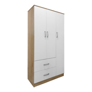 Three-door wardrobe with 2 drawers Athos Argos The Classic in sonoma-white color 90x42x180cm