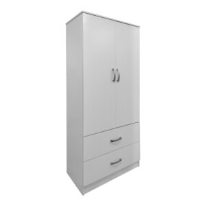 Two-door wardrobe with 2 drawers Athos Argos The Classic in white color 80x42x180cm