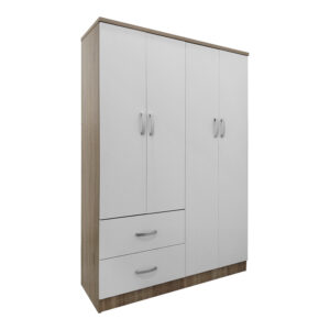 Four-door wardrobe with 2 drawers Athos Argos The Classic in sonoma-white color 120.5x42x181cm
