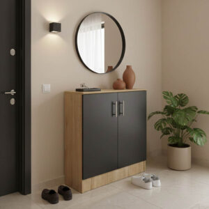 Shoe cabinet for 6 pairs of shows Souken Argos The Classic in sonoma-dark grey color 60x40x80cm