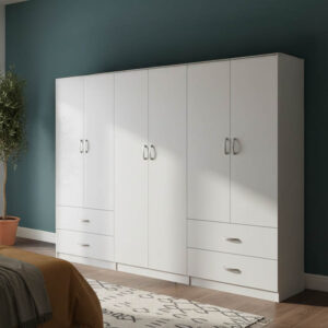 Athos Argos The Classic six-door wardrobe white 240x42x180cm