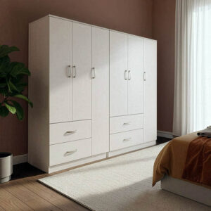 Athos Argos The Classic six-door wardrobe white 180x42x180cm