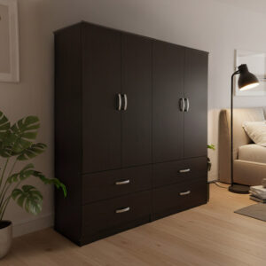 Four-leaf wardrobe with drawers Athos Argos The Classic wenge 160x42x180cm