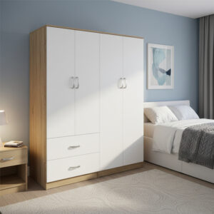 Four-leaf wardrobe Athos Argos The Classic sonoma-white 160x42x180cm
