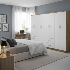 Athos Argos The Classic eight-door wardrobe sonoma-white 241x42x181cm
