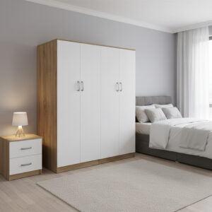 Four-leaf wardrobe Athos Ι Argos The Classic sonoma-white 160x42x180cm