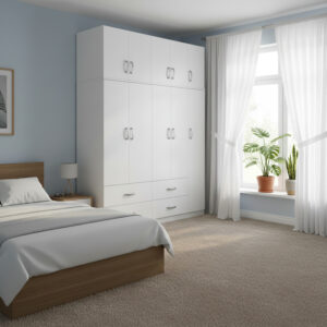 Five-door wardrobe with loft Athos Argos The Classic white 170x42x240cm