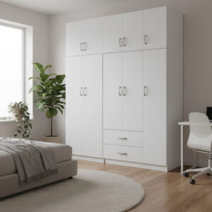 Five-door wardrobe with loft Athos I Argos The Classic white 170x42x240cm