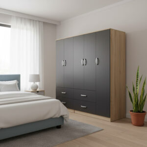 Athos Argos The Classic five-door wardrobe sonoma-anthracite 170x42x180cm