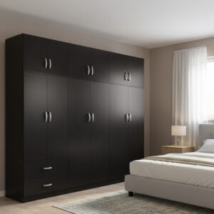 Six-door wardrobe with loft Athos I Argos The Classic wenge 240x42x240cm