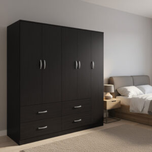 Five-door wardrobe with loft Athos Argos The Classic wenge 170x42x240cm