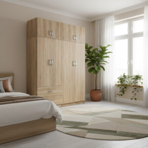 Athos Argos The Classic four-door wardrobe with loft, sonoma, 160x42x240cm