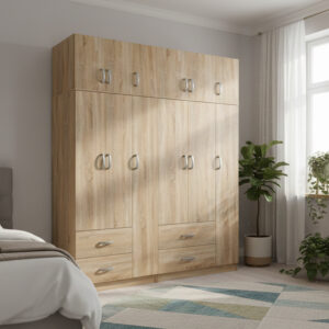 Athos Argos The Classic six-door wardrobe with loft, sonoma 180x42x240cm