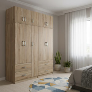 Five-door wardrobe with loft Athos Argos The Classic sonoma 170x42x240cm