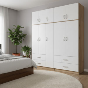 Five-door wardrobe with loft Athos Argos The Classic sonoma-white 170x42x240cm