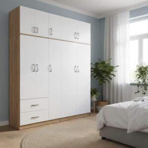 Five-door wardrobe with loft Athos I Argos The Classic sonoma-white 170x42x240cm