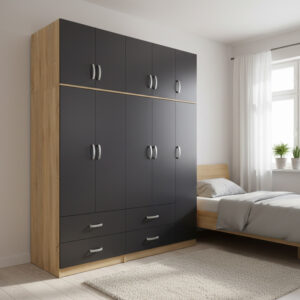 Five-door wardrobe with loft Athos Argos The Classic sonoma-anthracite 170x42x240cm