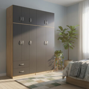 Five-door wardrobe with loft Athos I Argos The Classic sonoma-anthracite 170x42x240cm
