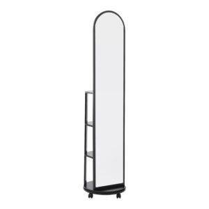 Espero Argos The Classic mdf wheeled mirror with shelves in black shade D34x170cm