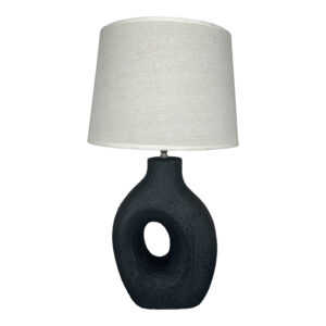 Ovola Argos The Classic E27 ceramic table lamp in black-beige shade D30x52cm