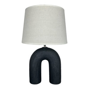 Table lamp Archo Argos The Classic E27 ceramic in black-beige shade D30x45cm