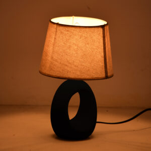 387 000011 1 Collie Argos The Classic E14 ceramic table lamp in black-beige shade D18x29cm