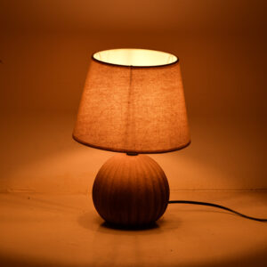 387 000015 1 Melanie Argos The Classic E14 ceramic table lamp in grey antique - beige shade D22x30cm