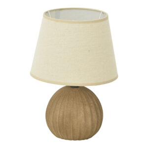 387 000015 Melanie Argos The Classic E14 ceramic table lamp in grey antique - beige shade D22x30cm