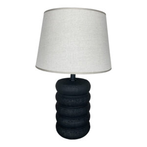 Graike Argos The Classic E27 ceramic table lamp in black-beige shade D26x37cm