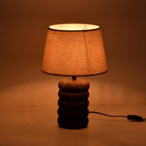 387 000021 1 Graike Argos The Classic E27 ceramic table lamp in grey antique-beige shade D26x37cm