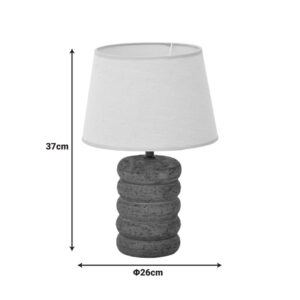 387 000021 2 Graike Argos The Classic E27 ceramic table lamp in grey antique-beige shade D26x37cm