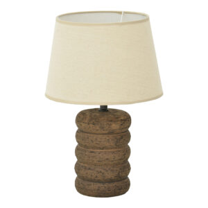 Graike Argos The Classic E27 ceramic table lamp in grey antique-beige shade D26x37cm