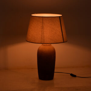 387 000023 1 Barout Argos The Classic E27 ceramic table lamp in grey antique -beige shade D40x62cm